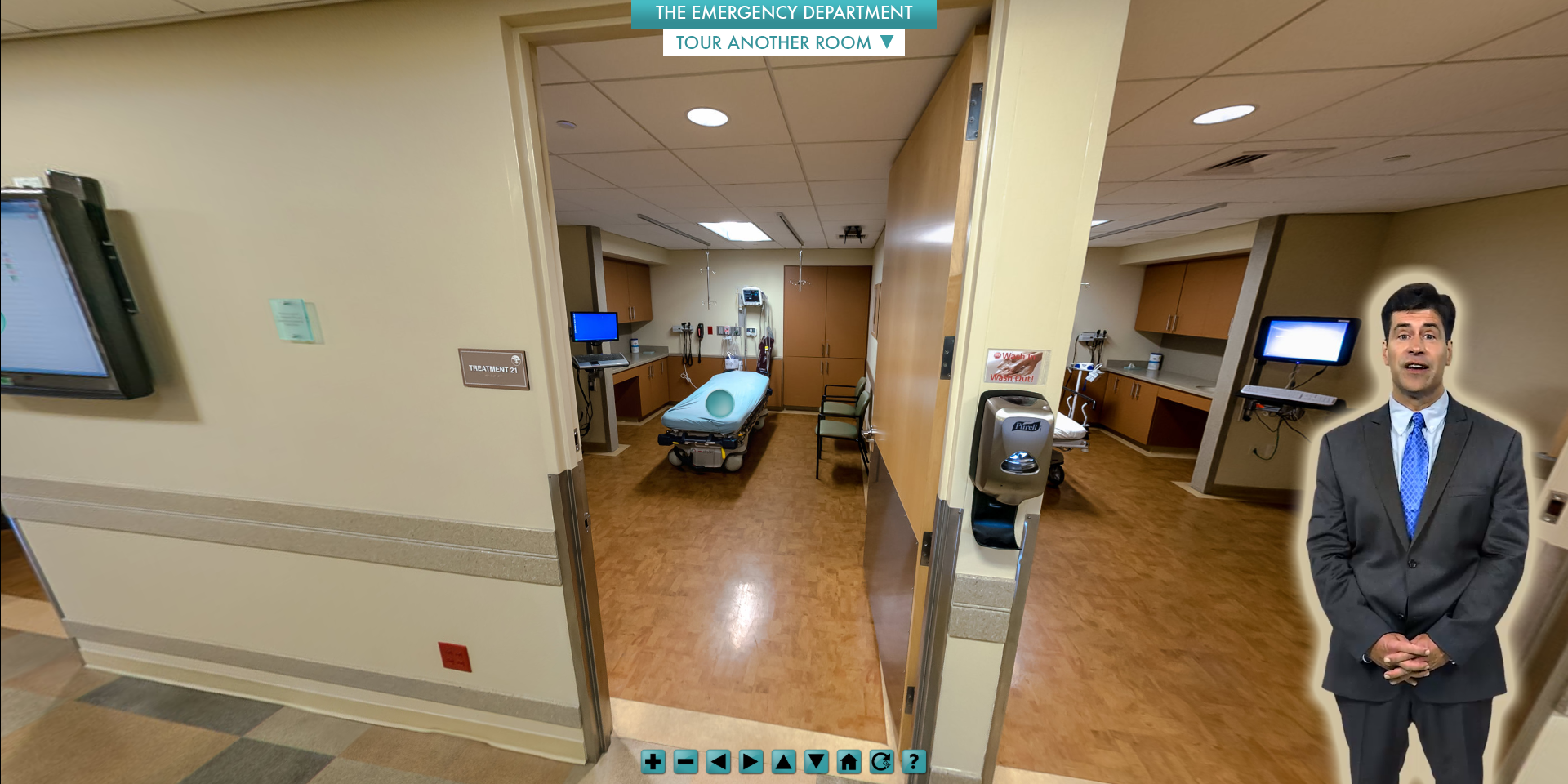 tour guide in 360 tour for hospital
