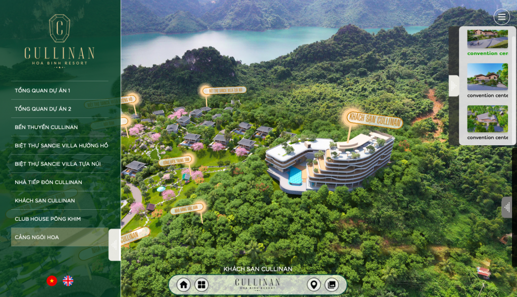 Website VR 360 dự án Cullinan Hoà Bình Resort thực hiện bởi VR PLUS 